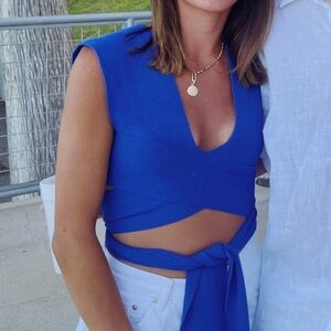 Blue Wrap top